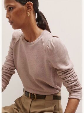 ME + EM | Pink Raw Edge Feminine Sweatshirt,
